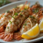 Deliciously Cooked Langostino Tails Served with Fresh Lemon and Herbs