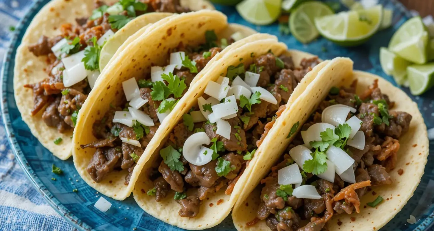 Authentic Tacos de Lengua with Fresh Garnishes