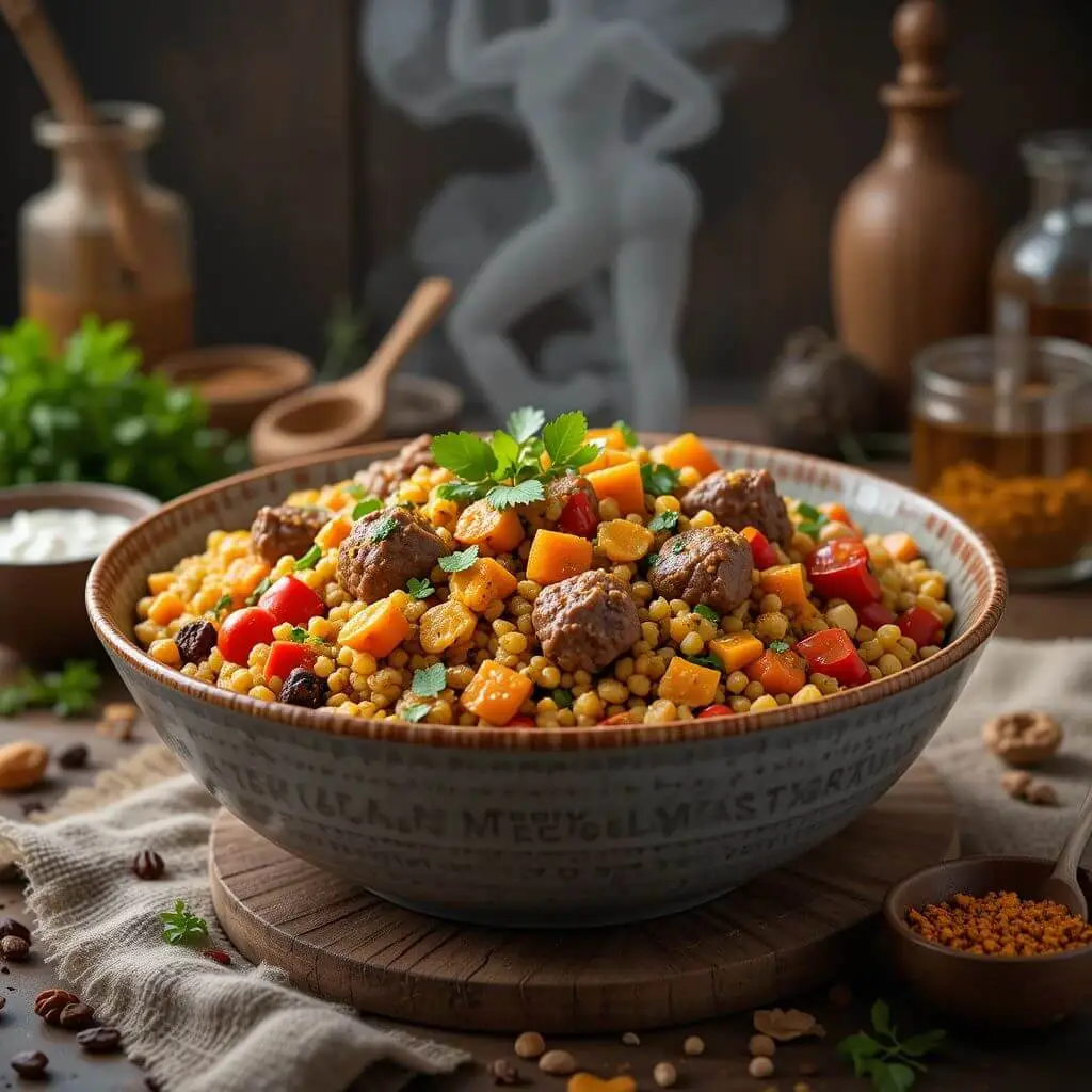 Vibrant Terra Massoud with Grains, Vegetables, and Toppings