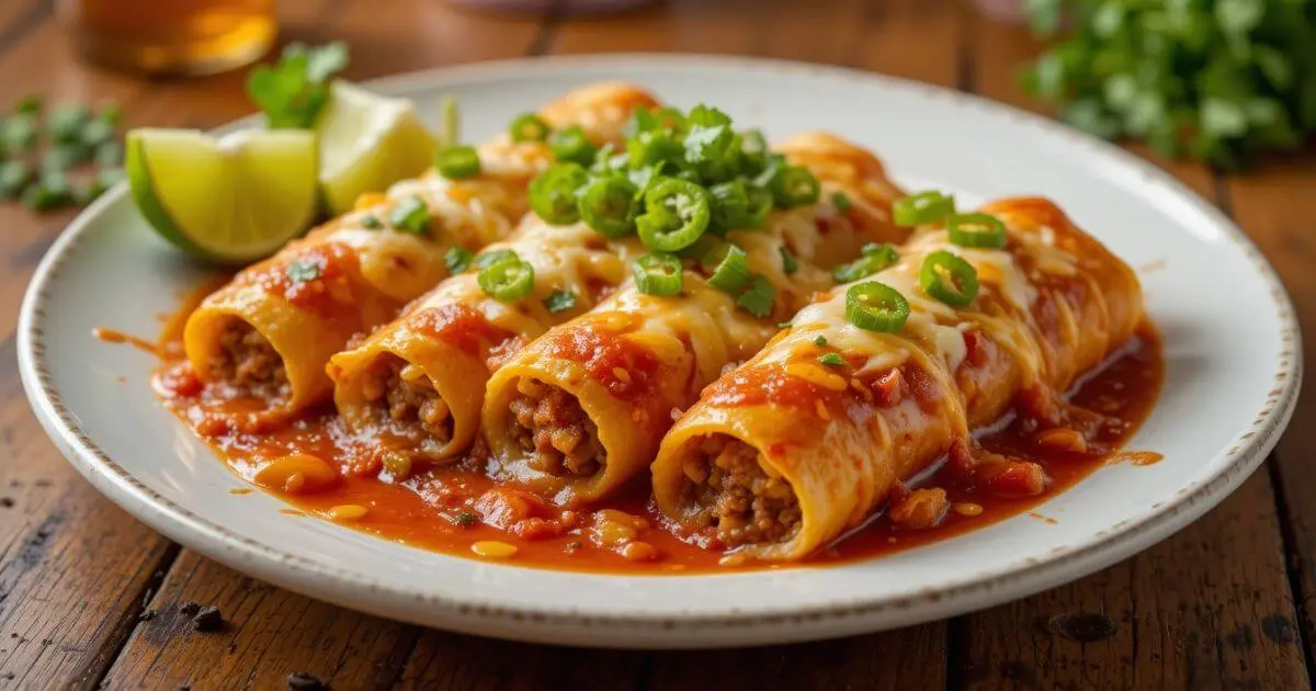 Delicious boulders enchilada recipe with Cheese, Sauce, and Sides