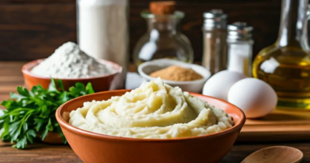 Ingredients for Passover Potato Pie on Kitchen Counter