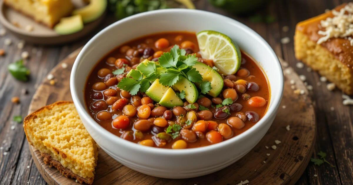 Recipe squash and Kidney Beans Chili in a Bowl