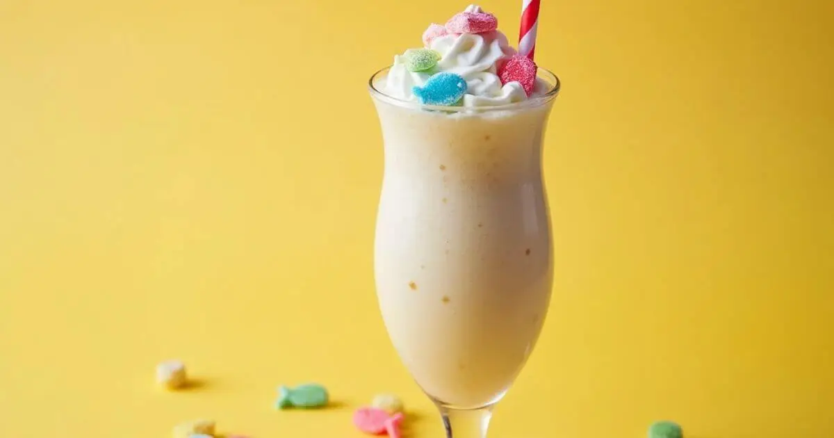 Swedish Fish Milkshake with Colorful Candy Garnish