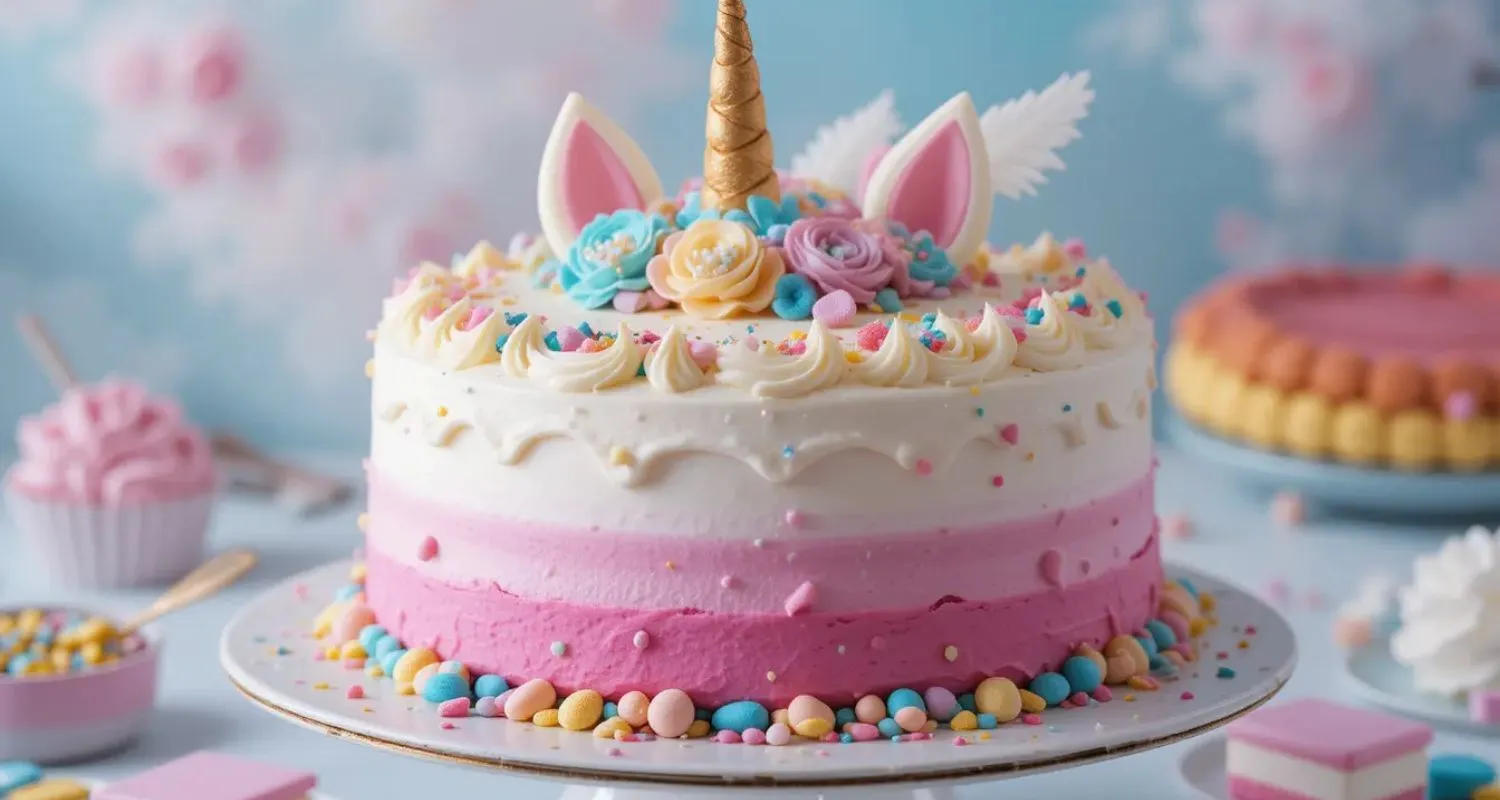 Magical Unicorn Cake with Colorful Buttercream