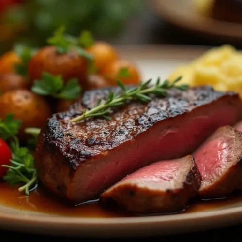 Perfectly Cooked Bistro Filet with Roasted Vegetables